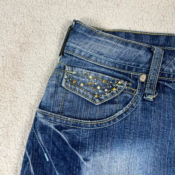 Zoey Beth Y2K 2000s Coquette Mcbling Rhinestone Mini Skirt - Picture 2 of 5